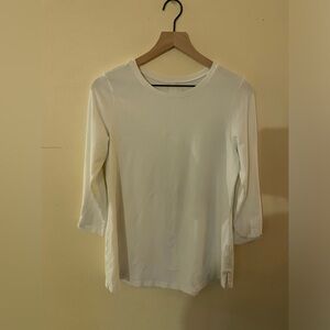 White three-quarter length sleeve Tee in size medium